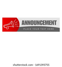 Important announcement header banner vector sign 