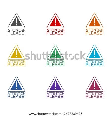 Important announcement  icon isolated on white background. Set icons colorful