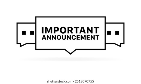 Icono de mensaje de anuncio importante. Estilo plano. Icono de Vector.