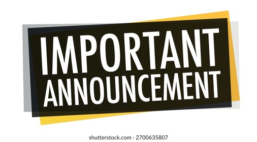 Anúncio importante no rótulo do retângulo