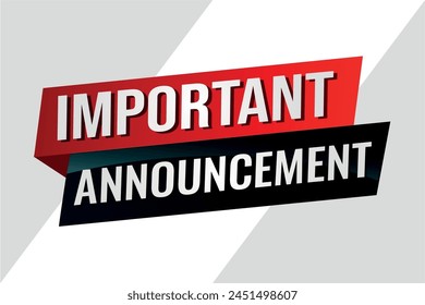 important announcement poster banner graphic design icon logo sign symbol social media website coupon

