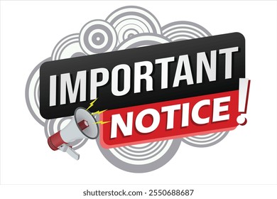 important announcement poster banner graphic mega phone design icon logo sign symbol social media website

