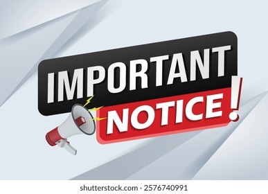 important announcement poster banner graphic mega phone design icon logo sign symbol social media website

