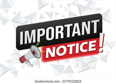 important announcement poster banner graphic mega phone design icon logo sign symbol social media website

