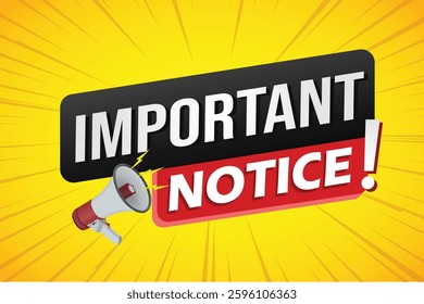 important announcement poster banner graphic mega phone design icon logo sign symbol social media website

