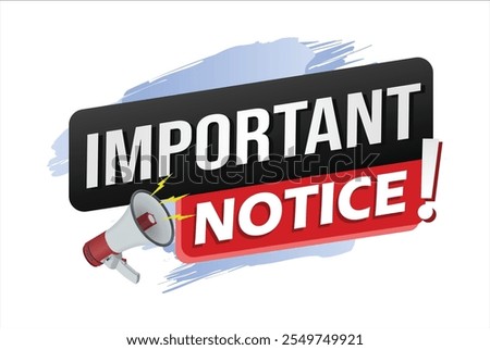 important announcement poster banner graphic mega phone design icon logo sign symbol social media website

