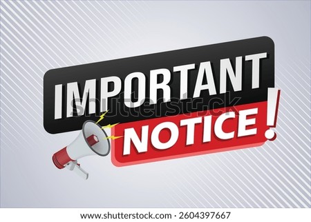 important announcement poster banner graphic mega phone design icon logo sign symbol social media website

