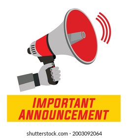 Important Announcement speaker Vector design template 