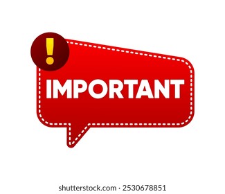 Important Announcement speech bubble banner. Banner for business, marketing, promotion and advertising. Vector illustration.