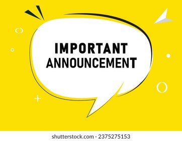 Important announcement speech bubble text. Hi There on bright color for Sticker, Banner and Poster. vector illustration.