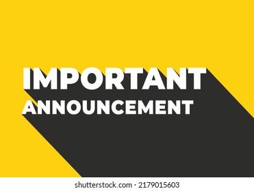 Texto importante del anuncio con una sombra larga. Ilustración vectorial de banner de tipografía mínima simple