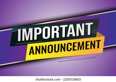 important announcement word concept vector illustration lines modern futuristic 3d style for landing page template ui web mobile app poster banner flyer background gift card coupon label wallpaper