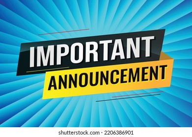 important announcement word concept vector illustration lines modern futuristic 3d style for landing page template ui web mobile app poster banner flyer background gift card coupon label wallpaper