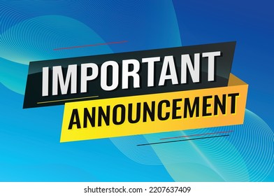 important announcement word concept vector illustration lines modern futuristic 3d style for landing page template ui web mobile app poster banner flyer background gift card coupon label wallpaper