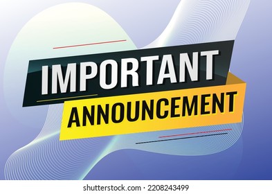 important announcement word concept vector illustration lines modern futuristic 3d style for landing page template ui web mobile app poster banner flyer background gift card coupon label wallpaper