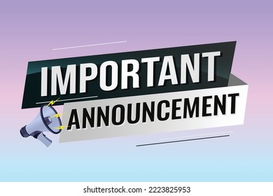 important announcement word concept vector illustration lines modern futuristic 3d style for landing page template ui web mobile app poster banner flyer background gift card coupon label wallpaper