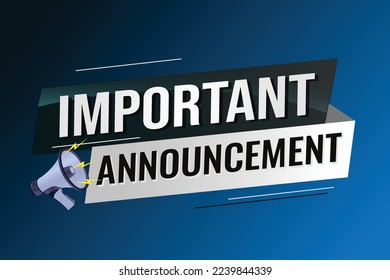 important announcement word concept vector illustration lines modern futuristic 3d style for landing page template ui web mobile app poster banner flyer background gift card coupon label wallpaper