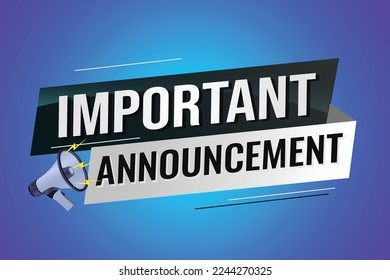 important announcement word concept vector illustration lines modern futuristic 3d style for landing page template ui web mobile app poster banner flyer background gift card coupon label wallpaper