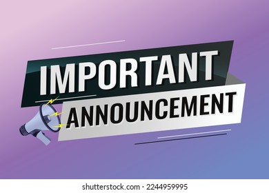 important announcement word concept vector illustration lines modern futuristic 3d style for landing page template ui web mobile app poster banner flyer background gift card coupon label wallpaper