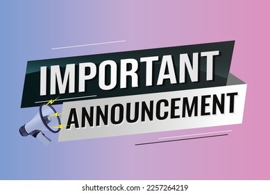 important announcement word concept vector illustration lines modern futuristic 3d style for landing page template ui web mobile app poster banner flyer background gift card coupon label wallpaper