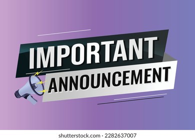 important announcement word concept vector illustration lines modern futuristic 3d style for landing page template ui web mobile app poster banner flyer background gift card coupon label wallpaper