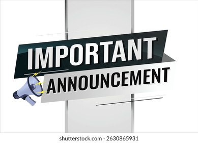 important announcement word concept vector illustration lines modern futuristic 3d style for landing page template ui web mobile app poster banner flyer background gift card coupon label wallpaper