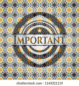 Important arabesque style emblem. arabic decoration.