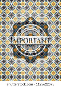 Important arabic emblem background. Arabesque decoration.