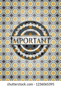 Important arabic style badge. Arabesque decoration.