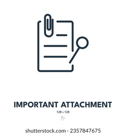 Important Attachment Icon. Document, File, Doc. Editable Stroke. Simple Vector Icon