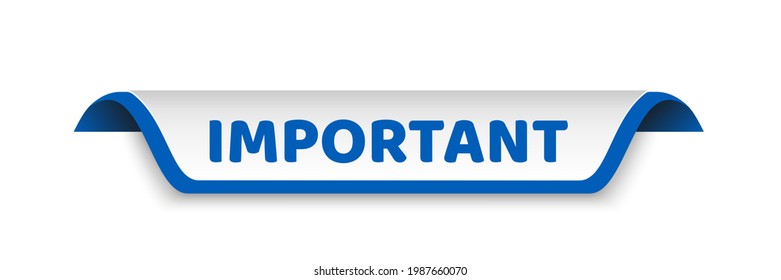 Important banner. Information tabbed label with caution notice. Importance and attention vector isolated tag
