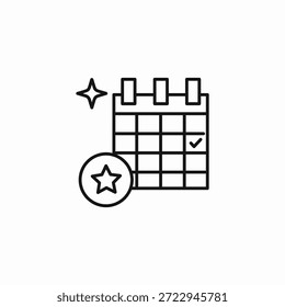 Vector de signo de icono de calendario de fecha importante