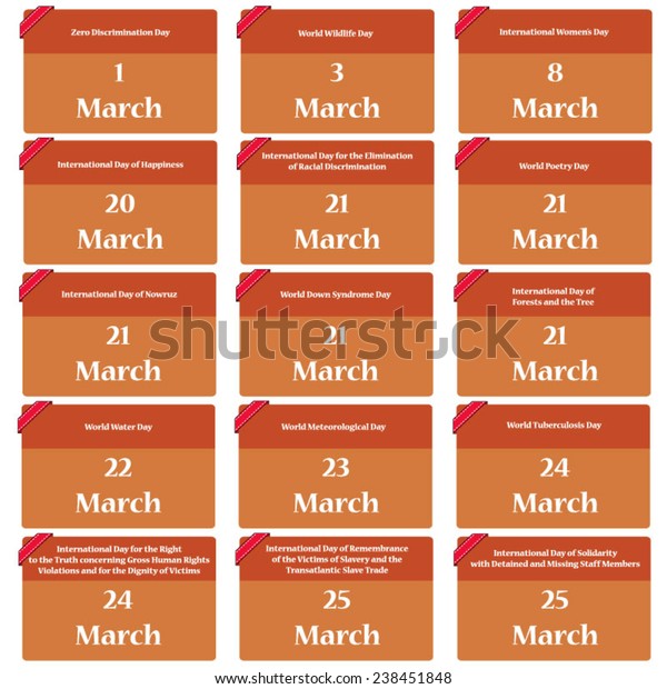 Important Dates March Reminder Stock Vector (Royalty Free) 238451848