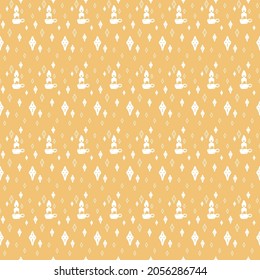 Important Day Christmas Pattern Candle And Light Star On Yellow BG