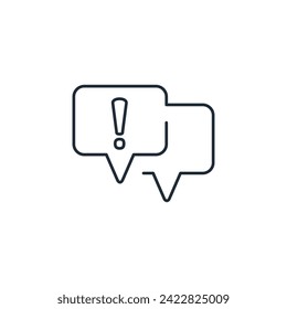 Important dialogue, discussion. Vector linear icon isolated on white background.