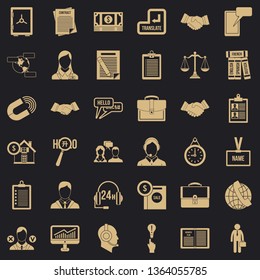 Important discussion icons set. Simple style of 36 important discussion vector icons for web for any design