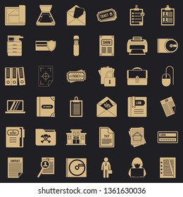 Important document icons set. Simple style of 36 important document vector icons for web for any design