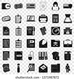 Important document icons set. Simple style of 36 important document vector icons for web for any design