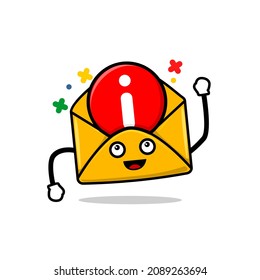 important email concept. isolated cute mail cartoon face vector illustration