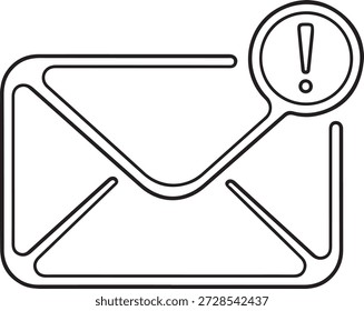Aviso importante del email aislado en el fondo blanco, Vector, ilustración
