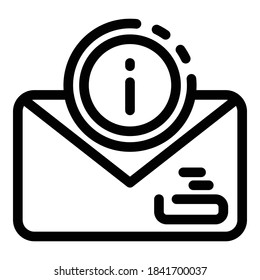 Important envelope icon. Outline important envelope vector icon for web design isolated on white background