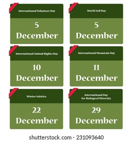 Important environmental dates in december 