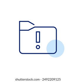 Important folder alert. Exclamation mark for security warning. Pixel perfect, editable stroke icon