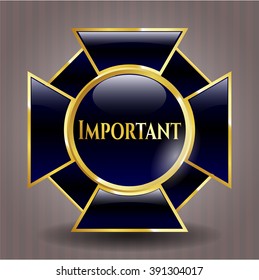 Important golden badge or emblem
