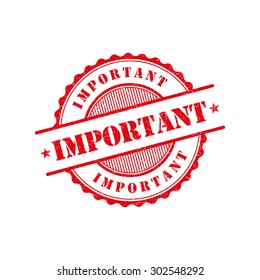 Important grunge retro red isolated stamp