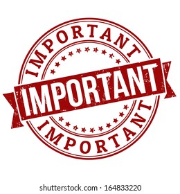 Important grunge rubber stamp  on white, vector illustration
