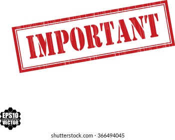 Important grunge rubber stamp, vector illustration