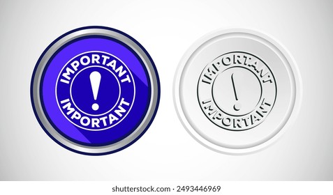Important icon Button Set Design Illustration. Warning and exclamations marks