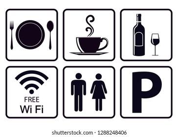 important icon collection for restaurant- Vector 
