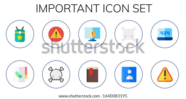 Important Icon Set 10 Flat Important Stock Vector (Royalty Free ...